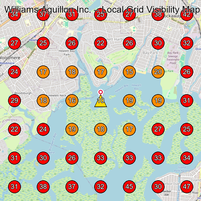 Williams Aguillon Inc. GeoGrid visibility map for Roofing Contractor in Island Park